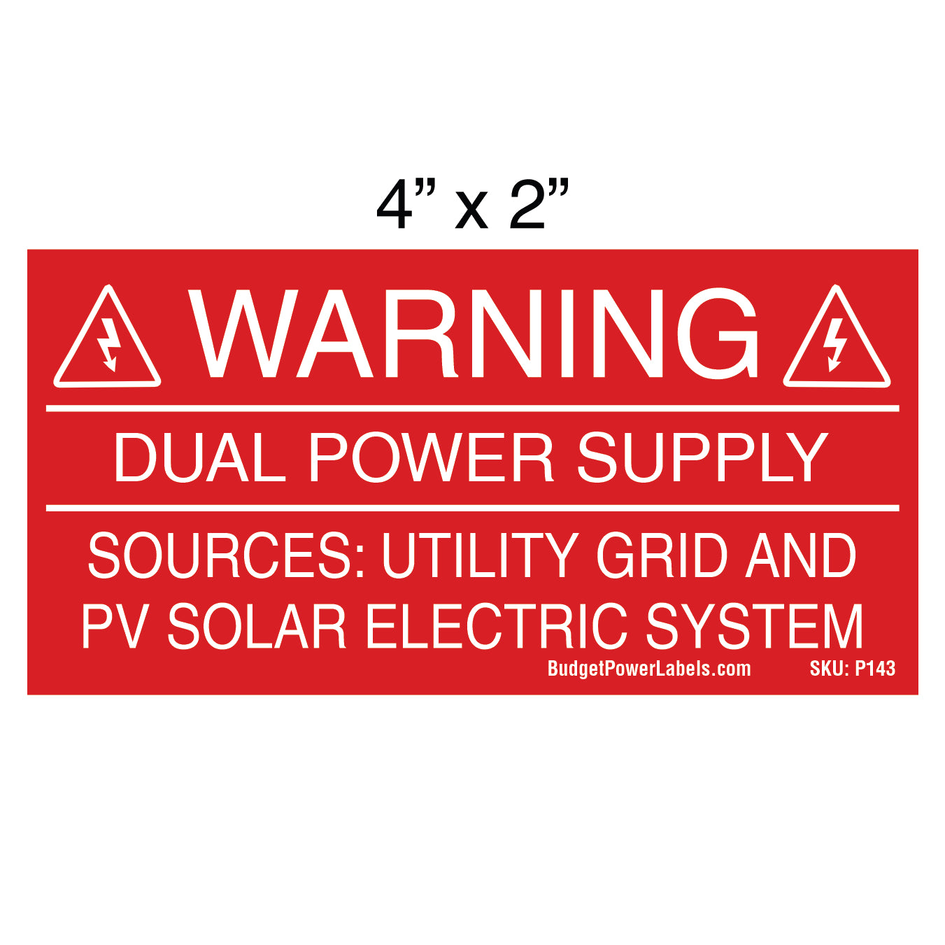 P143 Warning Dual Power Supply Sources
