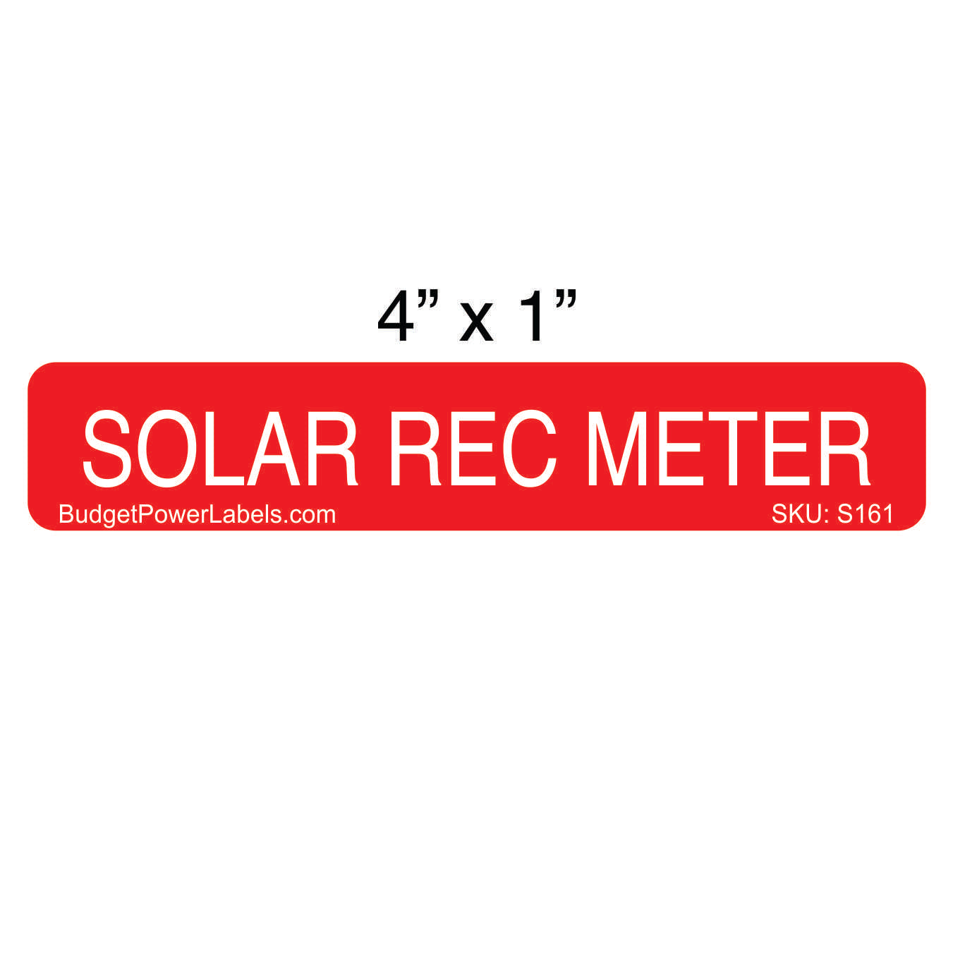 S161 - 4"x1" Solar Rec Meter Sticker