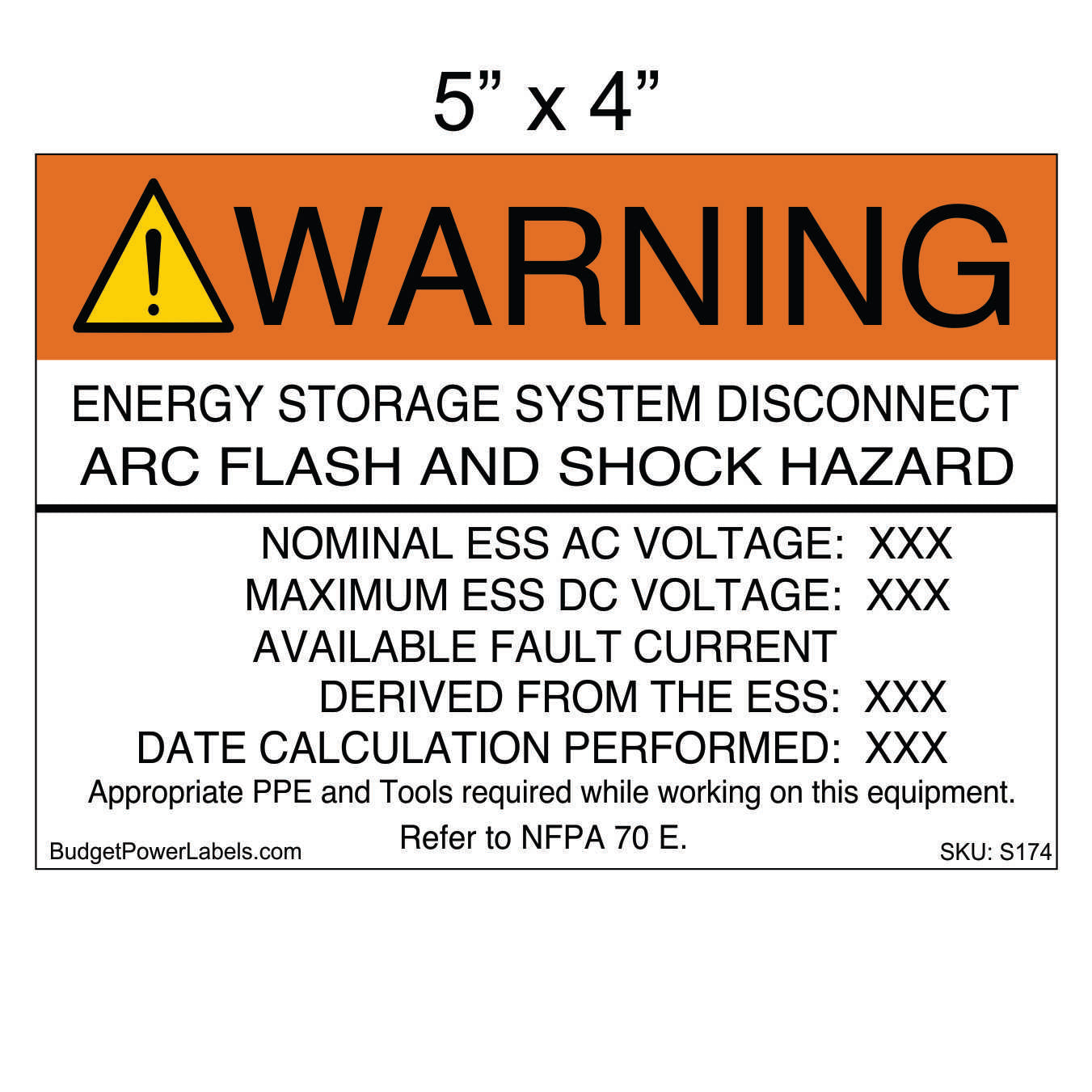 S174 - 5"x4" Energy Storage System Disconnect Sticker