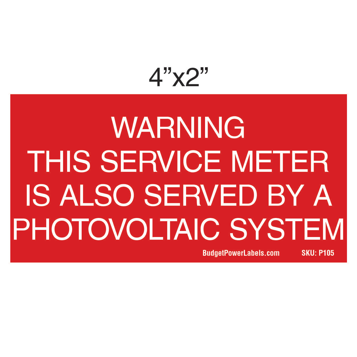 P105 WARNING THIS SERVICE METER