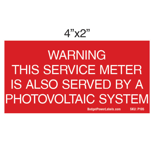 P105 WARNING THIS SERVICE METER