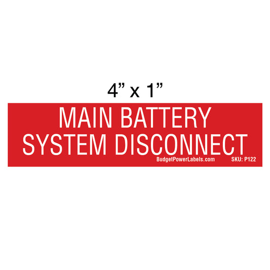 P122 Main Battery System Disconnect