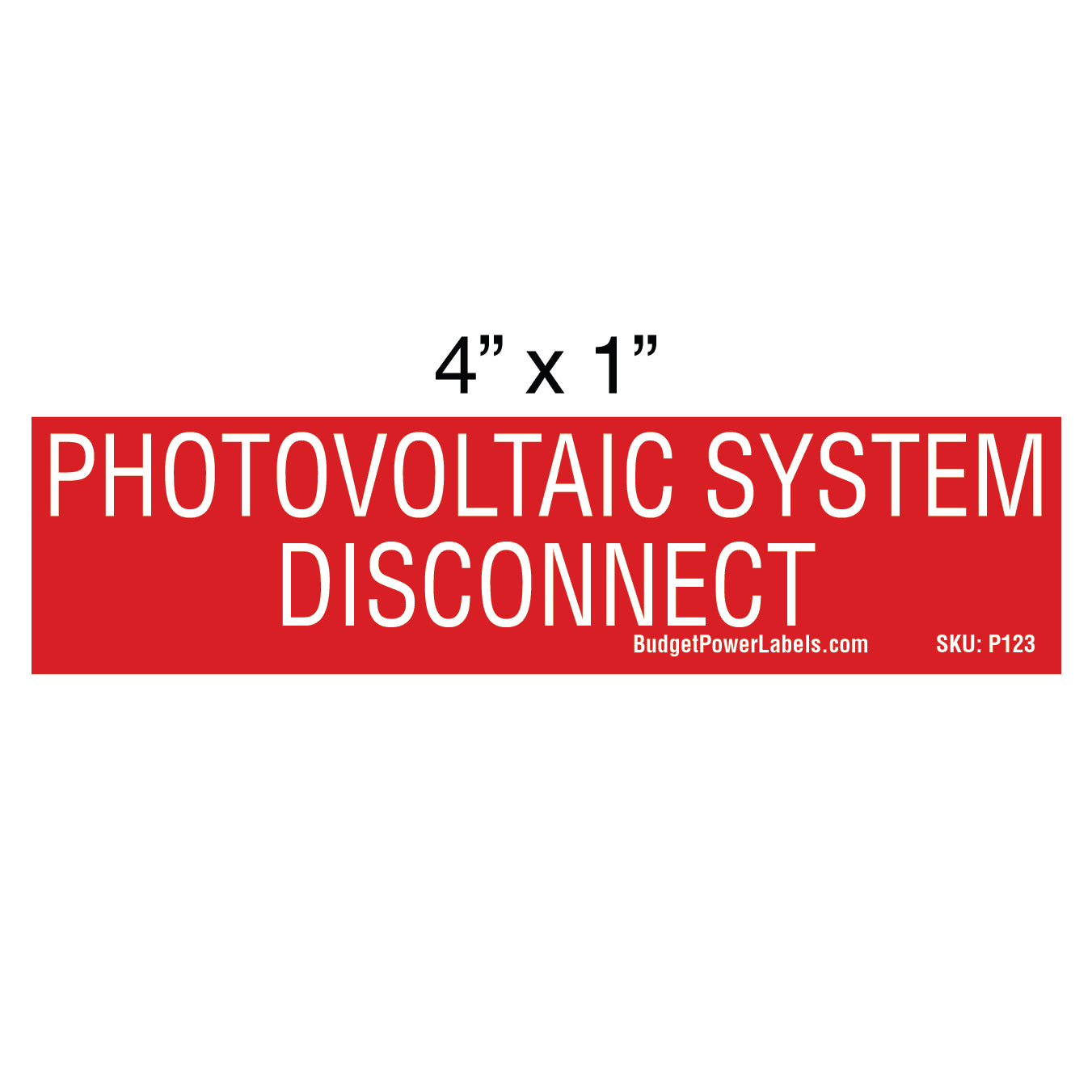 P123 Photovoltaic System Disconnect