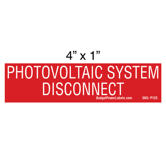 P123 Photovoltaic System Disconnect