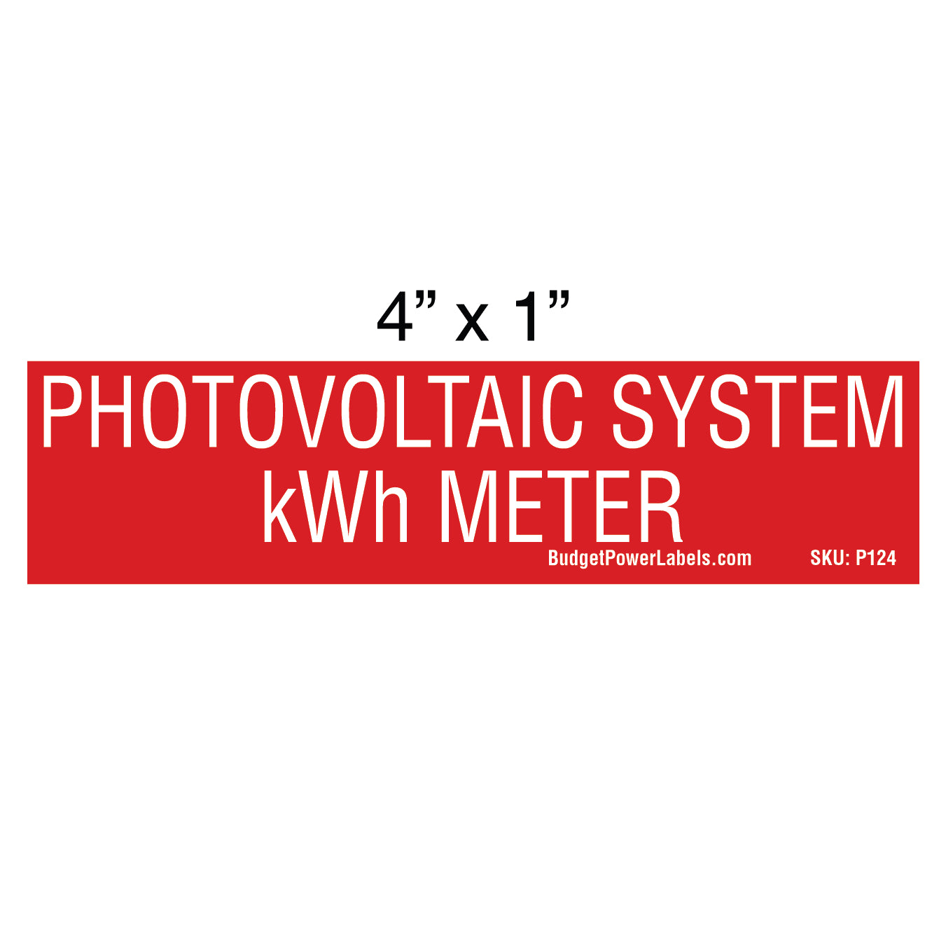 P124 Photovoltaic System kWh Meter