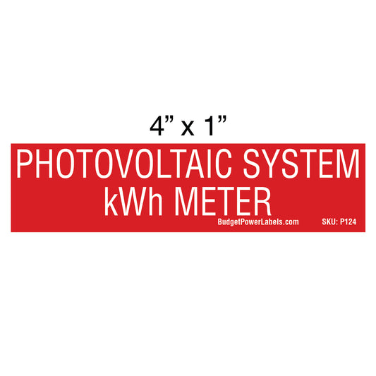 P124 Photovoltaic System kWh Meter