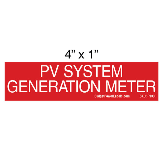 P133 PV System Generation Meter