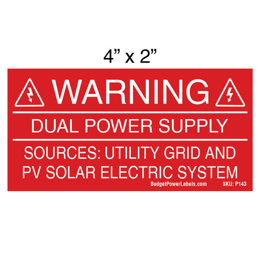 P143 Warning Dual Power Supply Sources