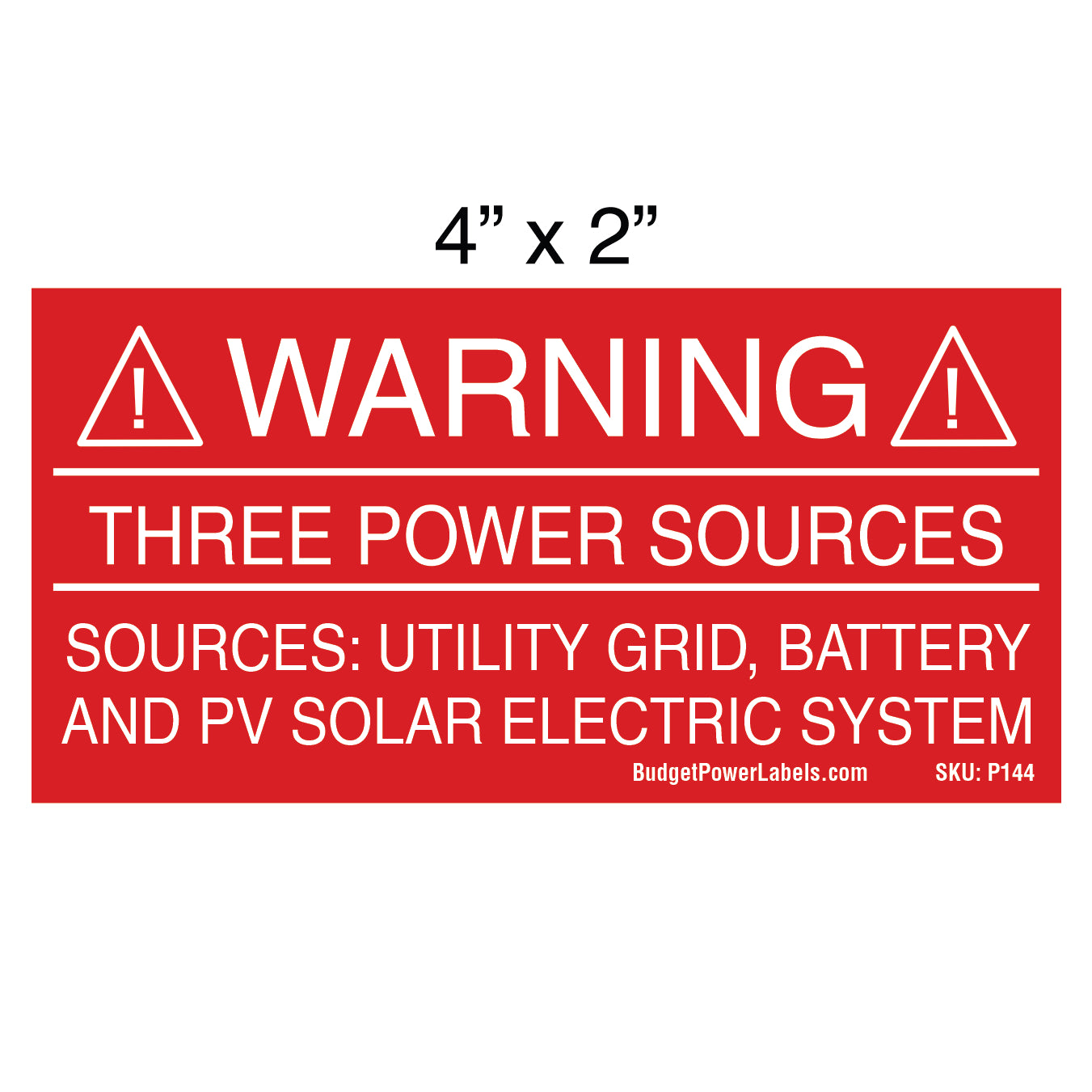 P144 Warning Three Power Sources