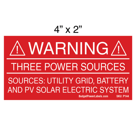 P144 Warning Three Power Sources