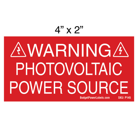 P145 Warning Photovoltaic Power Source