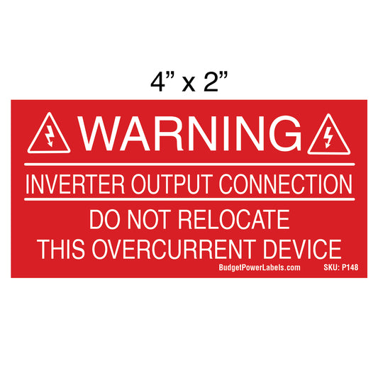 P148 Warning Inverter Output Connection