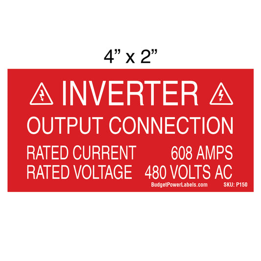 P150 Inverter Output Connection