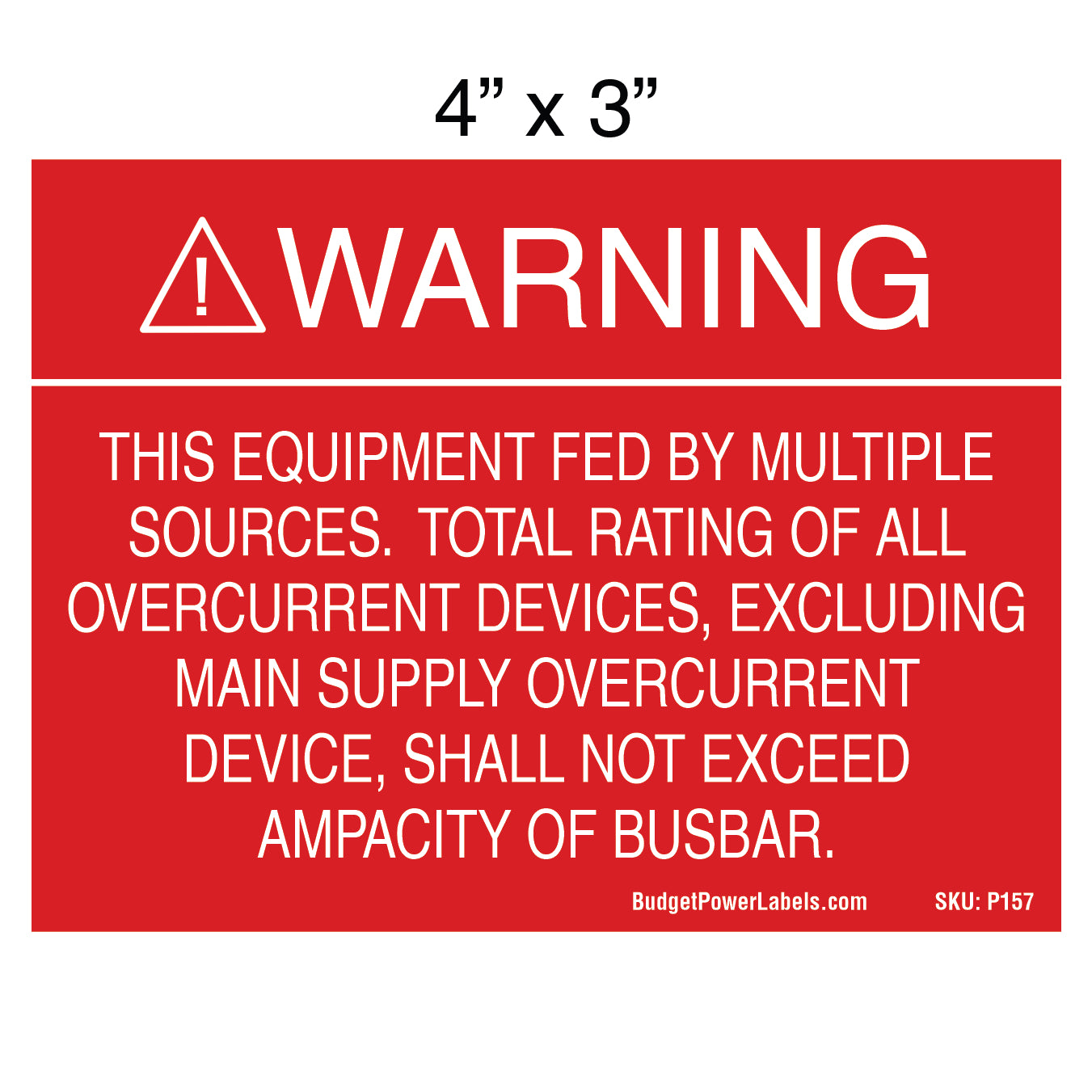 P157 Warning This Equipment Fed By Multiple Sources