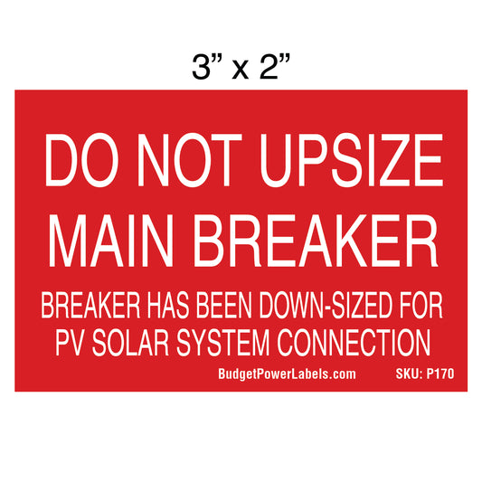 P170 Do Not Upsize Main Breaker