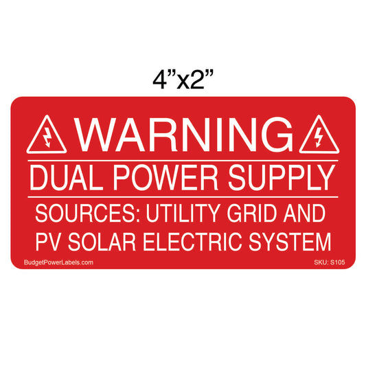 S105 Warning: Dual Power Supply