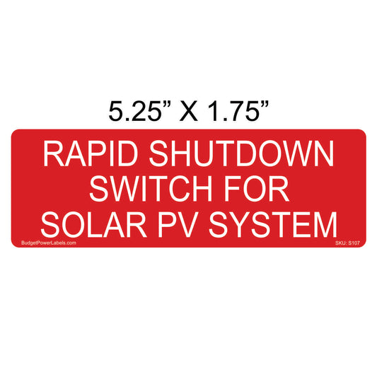 S107 Rapid Shutdown Switch