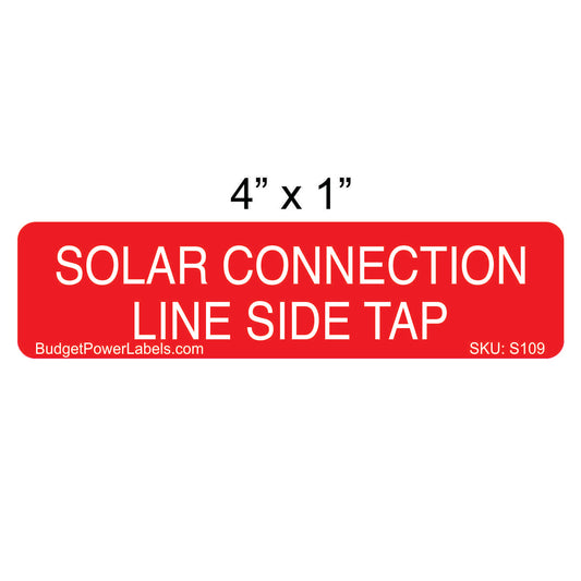 S109 - 4"x1" Solar Connection Line Side Tap Sticker