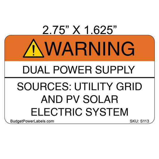 S113 Warning! Dual Power Supply