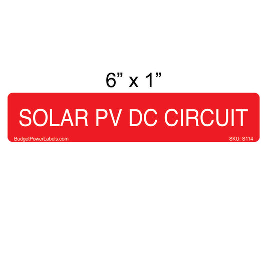 S114 - 6"x1" Solar PV DC Circuit Sticker