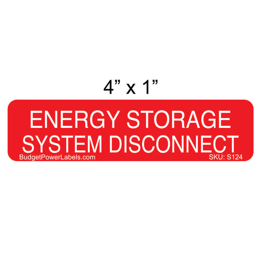 S124 - 4"x1" Energy Storage System Disconnect Sticker