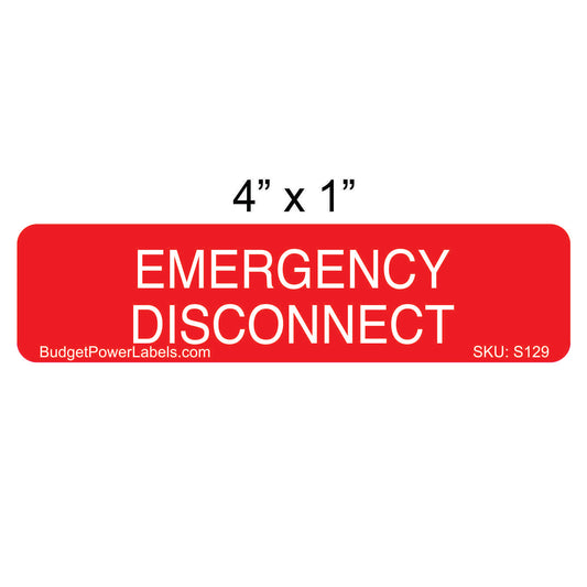 S129 - 4"x1" Emergency Disconnect Sticker