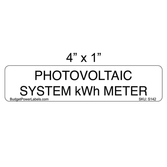 S142 - 6"x1" Photovoltaic System kWh Meter Sticker