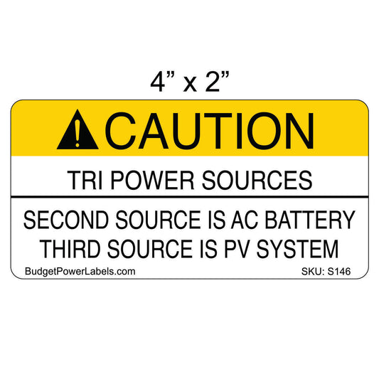 S146 - 4"x2" Caution Tri Power Sticker