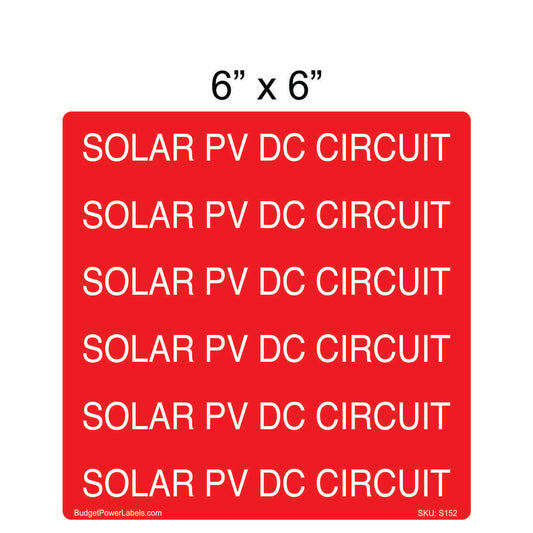 S152 - 6"x6" Solar PV DC Disconnect Sticker
