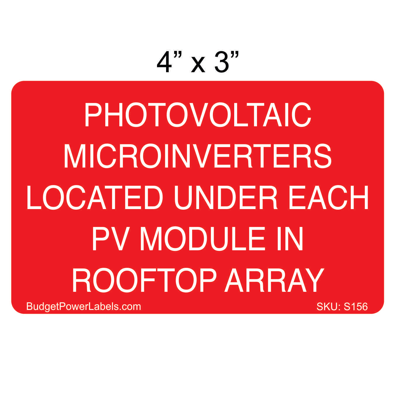 S156 - 4"x3" Photovoltaic Microinverters Sticker