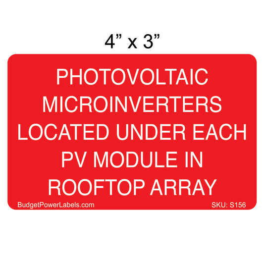 S156 - 4"x3" Photovoltaic Microinverters Sticker