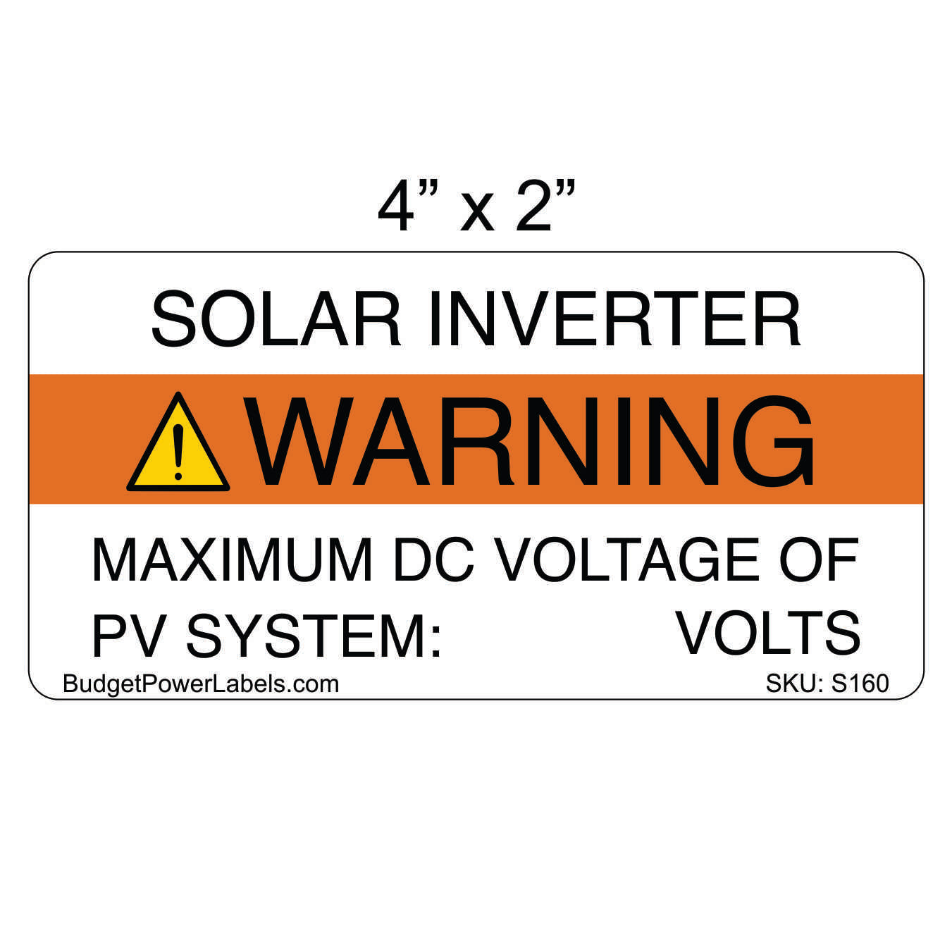 S160 - 4"x2" Solar Inverter Write In Sticker