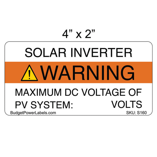 S160 - 4"x2" Solar Inverter Write In Sticker