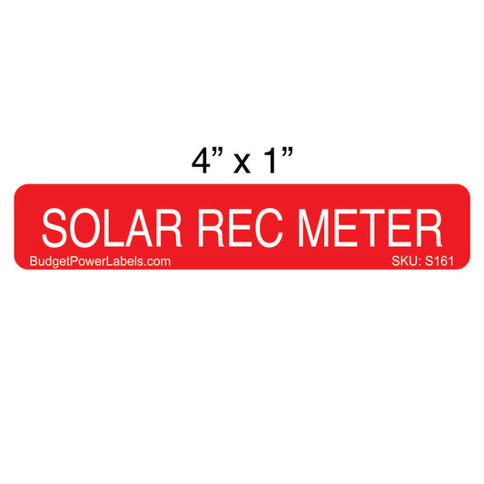 S161 - 4"x1" Solar Rec Meter Sticker