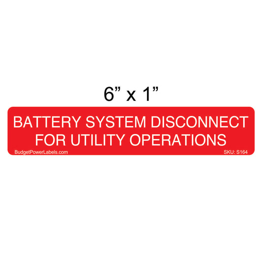 S164 - 6"x1" Battery System Disconnect Sticker