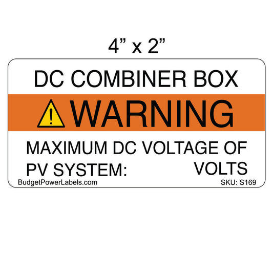 S169 - 4"x2" DC Combiner Box Write In Sticker