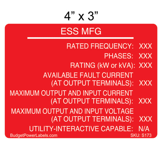 S173 - 4"x3" ESS MFG Sticker