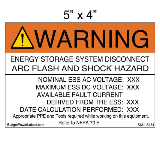 S174 - 5"x4" Energy Storage System Disconnect Sticker